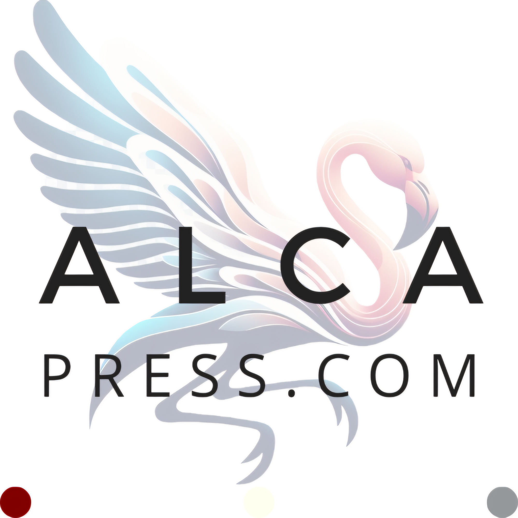 alcapress.com logo with a flamingo in the background